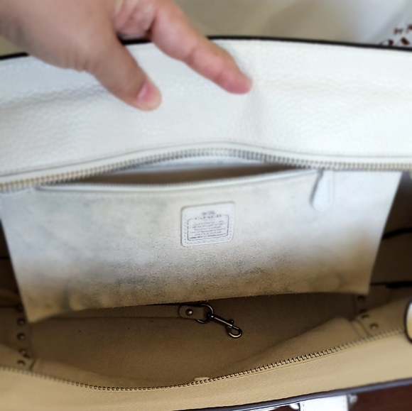 Coach White Pebbled Swagger 33 Satchel Bag - Picture 7 of 13